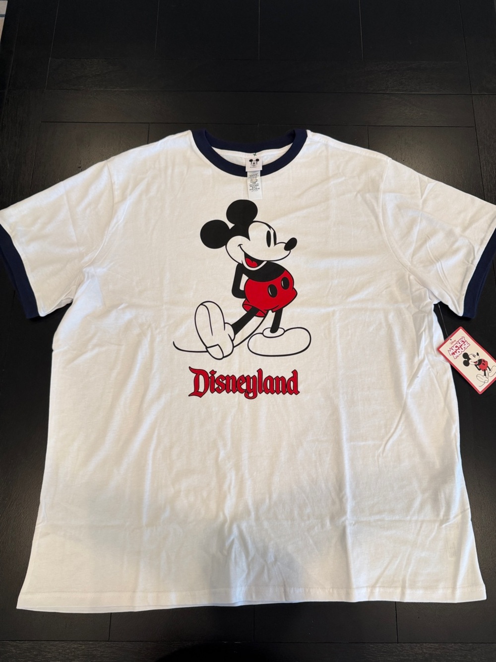 Disney Parks Classic Mickey Mouse Disneyland Ringer Tee - White/Navy - XXL - NWT
